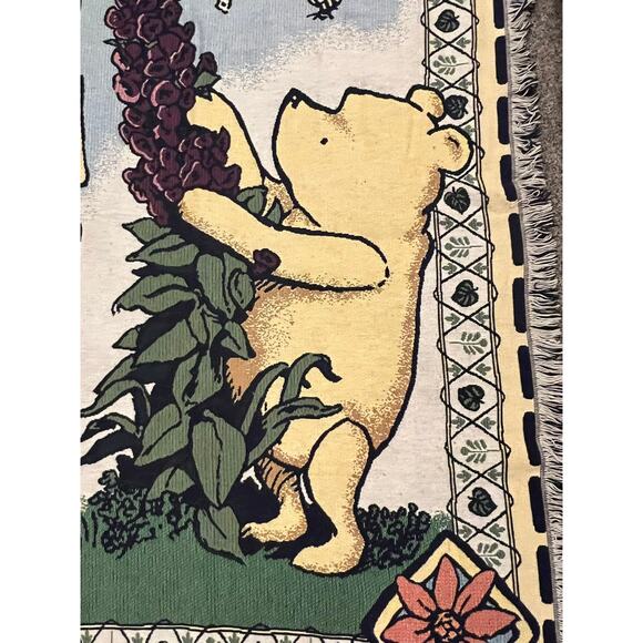 Winnie the Pooh Tapestry Blanket Disney Classic Pooh Goodwin Weavers Rare - Picture 4 of 7